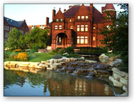 Pond and waterfall at SLU